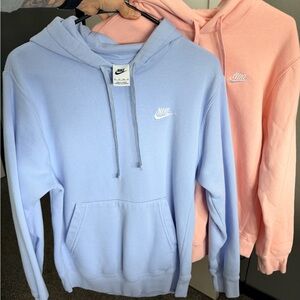 Nike Men's Light Blue and Peach Hoodies